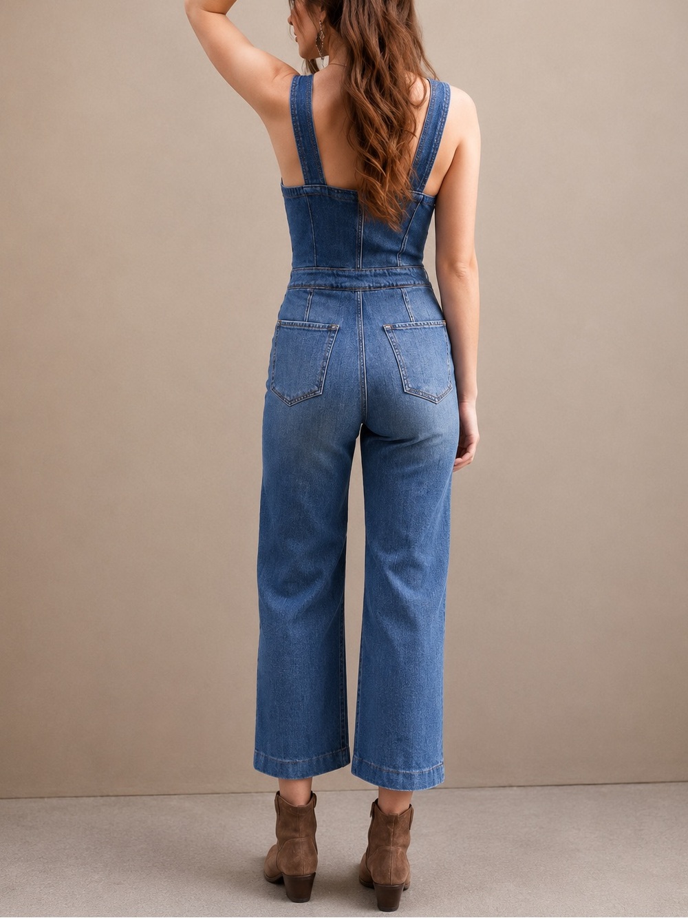 Frame Denim Claire Denim Jumpsuit La Savina, SZ M NWOT - Picture 4 of 5